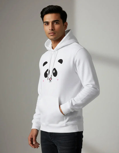 Cute Panda - White Unisex Pullover Hoodie