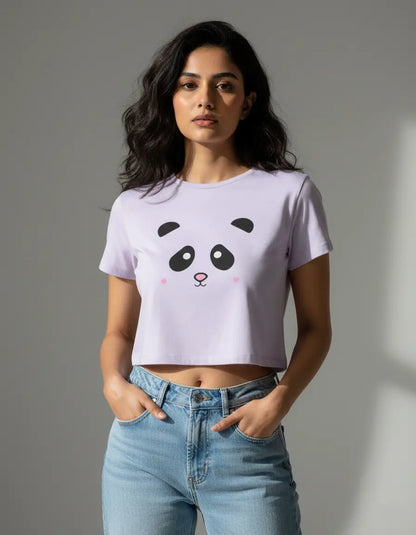 Cute Panda - Women's Cropped T-Shirt