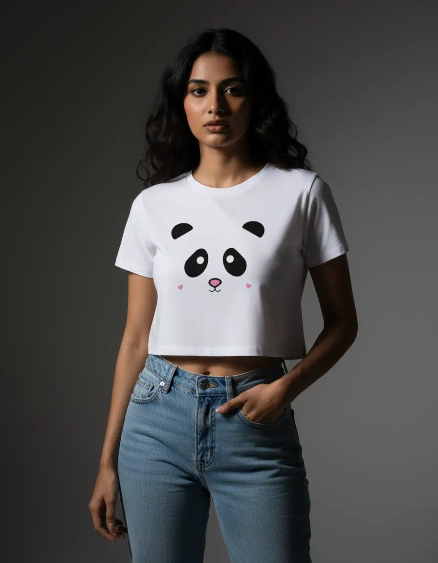 Cute Panda - Women's Cropped T-Shirt