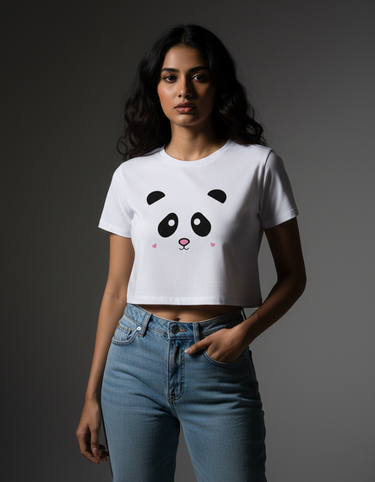 Cute Panda - Women's Cropped T-Shirt