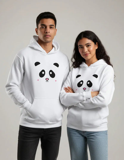 Cute Panda - White Unisex Pullover Hoodie