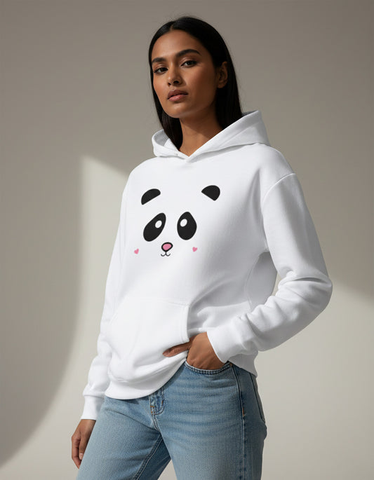 Cute Panda - White Unisex Pullover Hoodie