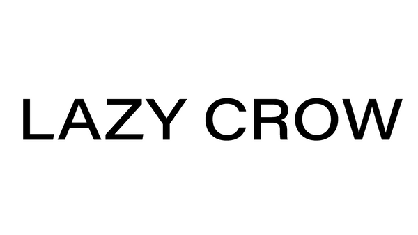 Text 'LAZY CROW' on a white background